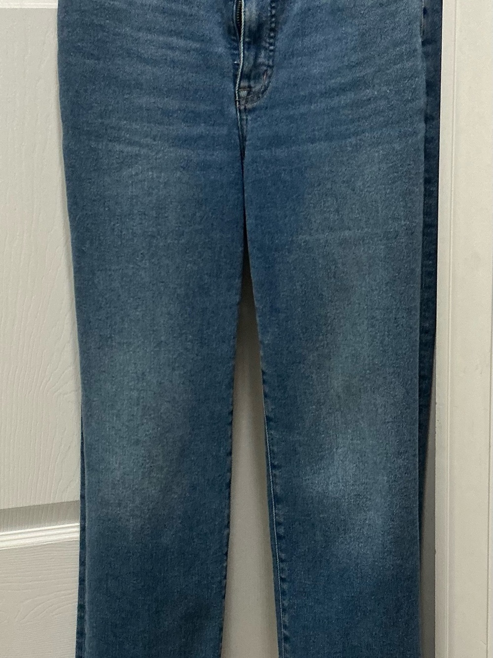 J. Crew Stovepipe High-rise Blue Denim Jeans Raw Hem size 26